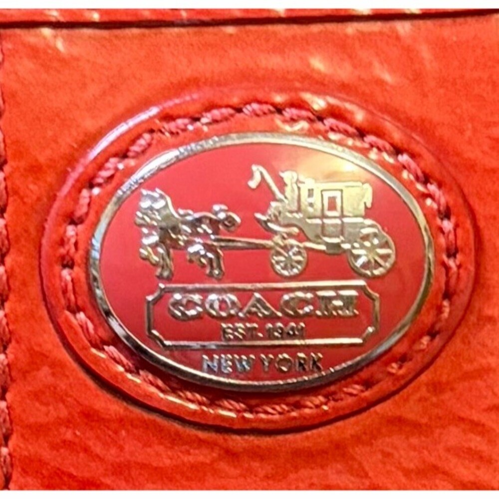 Coach Red Patent Leather Zip-Around Wallet - Picture 2 of 5